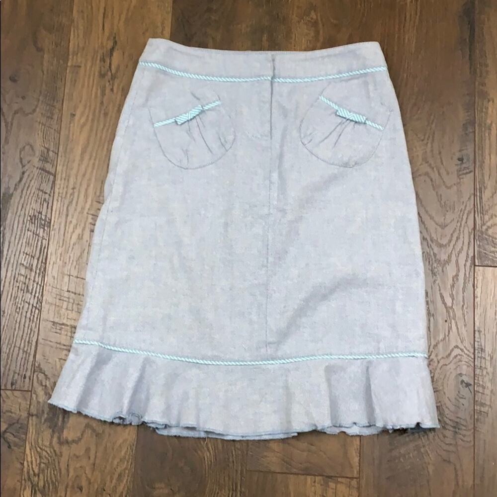 Anthropologie Elevenses Small Check Trumpet Skirt